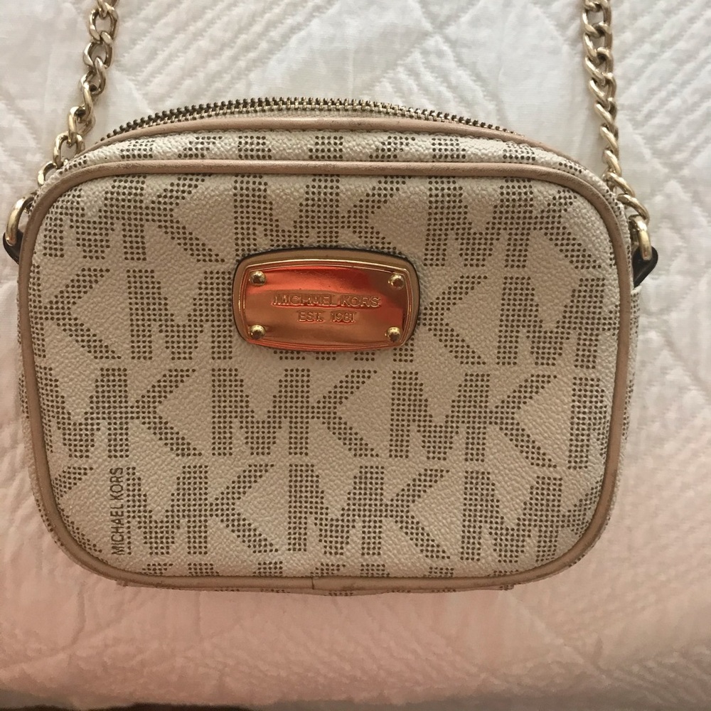 Michael Kors White Cross Body Purse